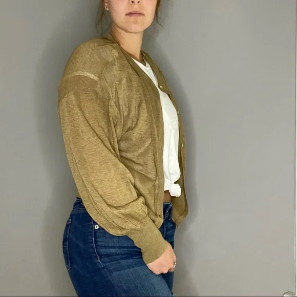 Zara Linen Blend Button Down Lightweight Cardigan Size Small - Picture 7 of 15
